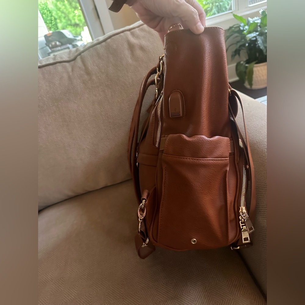 Brown Leather Backpack - image 4